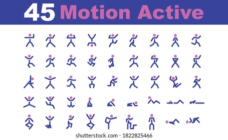 45 Icon Motion Active for any purposes website mobile app presentation