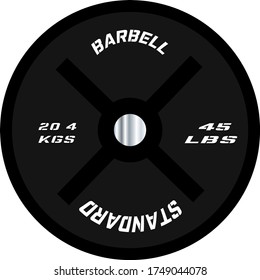 45 lb Single Barbell Plate in profile