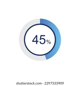 45% laden Kreisdiagramme Infografik Vektor, 45% bereit für Web-Design ux-ui.