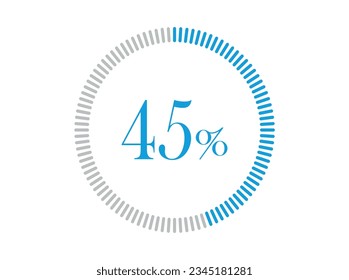 45% Loading. 45% circle diagrams Infographics vector, Percentage ready to use for web design.