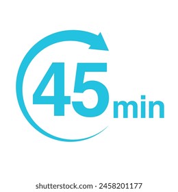 45 minute arrow timer icon vector illustration eps