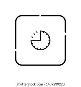 45 minutes, clock symbol vector icon