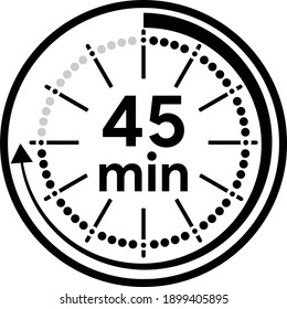 45 Minutes Icon Stopwatch Vector Icon Stock Vector (Royalty Free ...