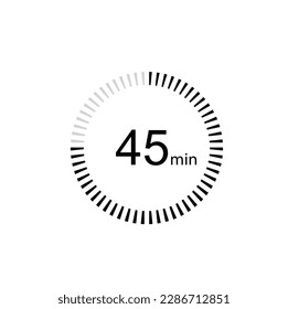 45 minutes timer icon,45 min digital timer. Clock and watch, timer, countdown.