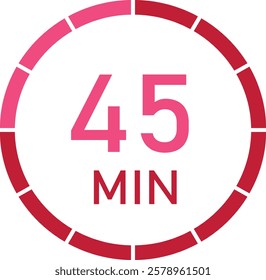 45 minutes timer red design vector eps 10