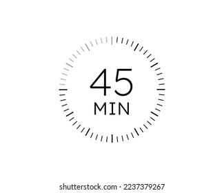 45 minutes timers Clocks, Timer 45 min icon vector