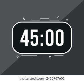 45 minutes. Vector clock counting time. Timer to set minutes
