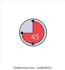 icono de tipo vector de 45 minutos