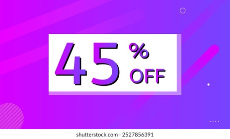 45% off discount banner, abstract background vector illustration 