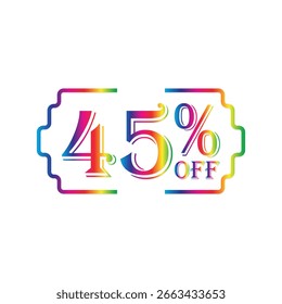 45% de descuento Diseño de soporte colorido