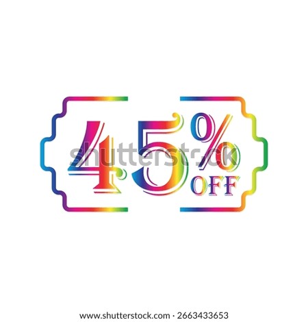 45% Off Discount Colorful Bracket Design