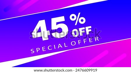 45% off discount creative vector banner illustration, sale special offer 45% off, 45% off discount creative vector