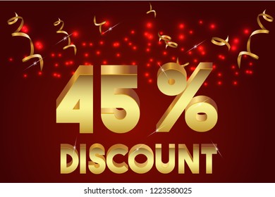 45% off discount promotion sale,  sale promo marketing.