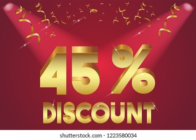 45% off discount promotion sale,  sale promo marketing.