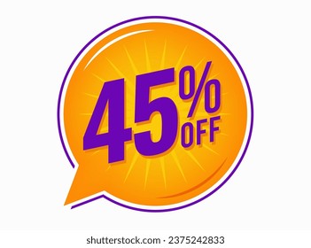 45% Off Discount Vector Icon Transparent background