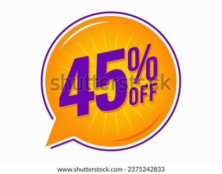 45% Off Discount Vector Icon Transparent background