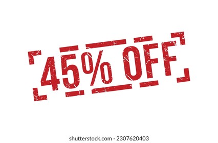 45% off grunge rubber stamp vector illustration on white background. 45% off rubber stamp.