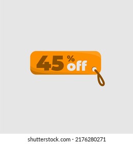 45% off orange tag icon with bow