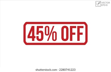 45% Off Red Rubber Stamp.