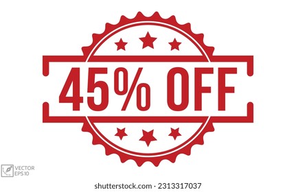 45 % Rabatt auf Red Rubber Stamp Vektordesign.