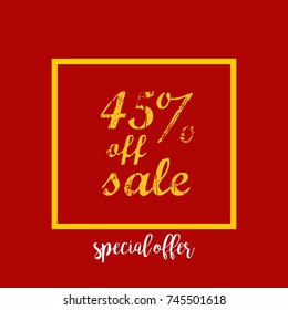 45% off sale vector special offer discount banner and promotion background 