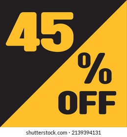 Up To 45% Off Special Offer sale sticker black and gold, vector illustration