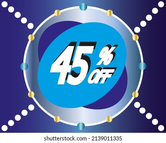 45% off. vector blue centurao with golden balls for special promotion in stores