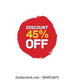 45 percent discount abstract red vector eps