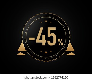 45 percent discount Badge design, 45% OFF Special Discount Offer