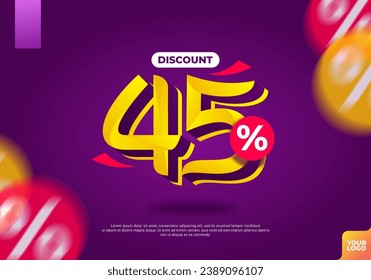 45 percent discount sale banner