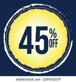45 percent discount Yellow floating Circle for promotions and offers