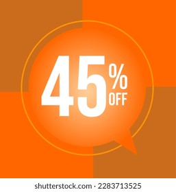 45 percent off Discount for big sales with ballon on  orange background