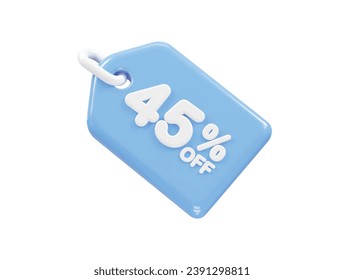 45 percent off discount sale icon 3d render illustration