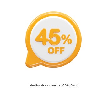 45 percent off text effect 3d rendering illustration
