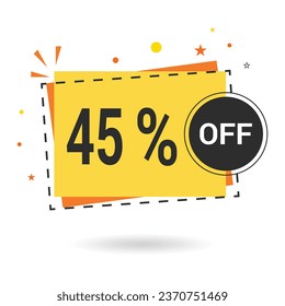 45 percent off. Vector design.
