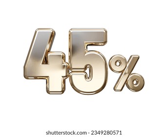 45 percent off vector text effect 3d rendering gold