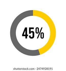 45% Prozent Diagrammmeter von Ready-to-Use für Webdesign, Benutzeroberfläche oder Infografik -