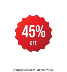 45 percent Sticker Discount Banner Vector Template