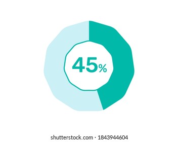 45% Percentage, Circle Pie Chart showing 45% Percentage diagram infographic for  UI, web Design