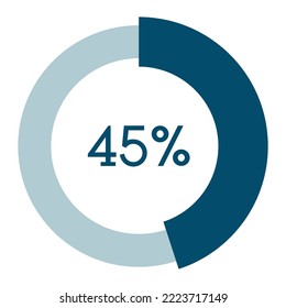 45 percent,circle percentage diagram vector illustration,infographic chart.