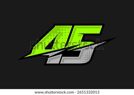 45 race number vector design template modern EPS 10