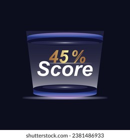 45% Score Sign Designed to catch the  and illustration  combination in blue Vector illustration background design.