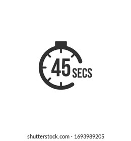 45 seconds Countdown Timer icon set. time interval icons. Stopwatch and time measurement. Stock Vector illustration isolated on white background.