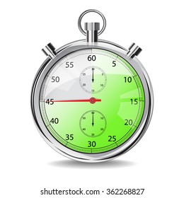 45 seconds stop watch, Mechanical stopwatch, Vector illustration.