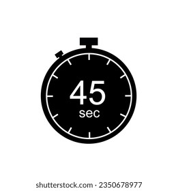 45 seconds timer, 45 sec stopwatch or countdown icon.