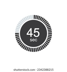 45 seconds timers Clock, Timer 45 sec icon.