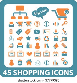 45 shopping icons. vector