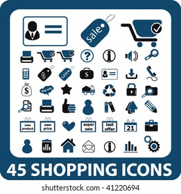45 shopping icons. vector