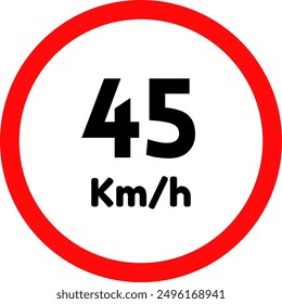 45 Speed Limit Sign Vector