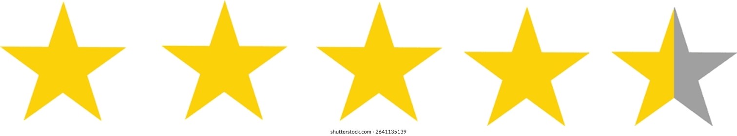 4.5 star review icon vector